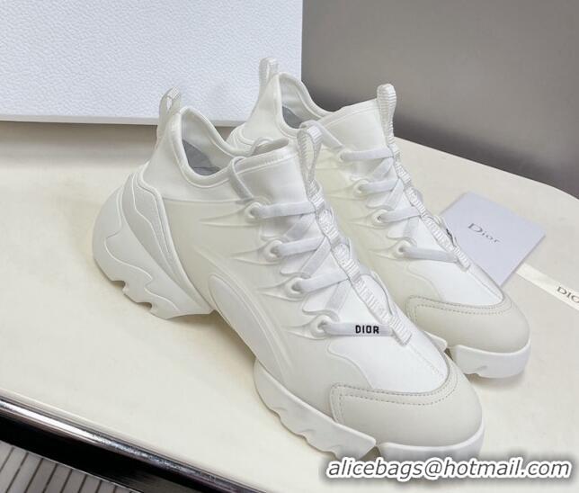 Durable Dior D-Connect Sneakers in White Technical Fabric 0329011