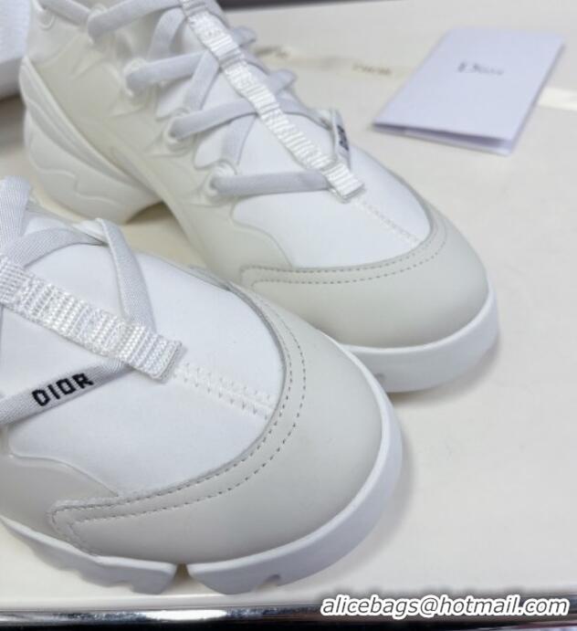 Durable Dior D-Connect Sneakers in White Technical Fabric 0329011