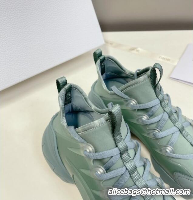 Perfect Dior D-Connect Sneakers in Light Green Technical Fabric 329013