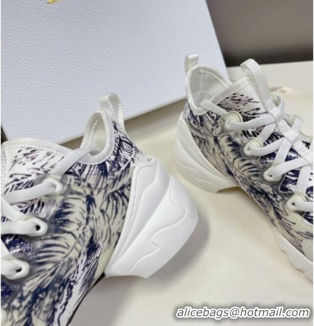 Good Quality or D-Connect Sneakers in Print Technical Fabric White/Blue 0329014