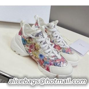 Purchase Dior D-Connect Sneakers in Flora Print Technical Fabric Multicolor 0329015