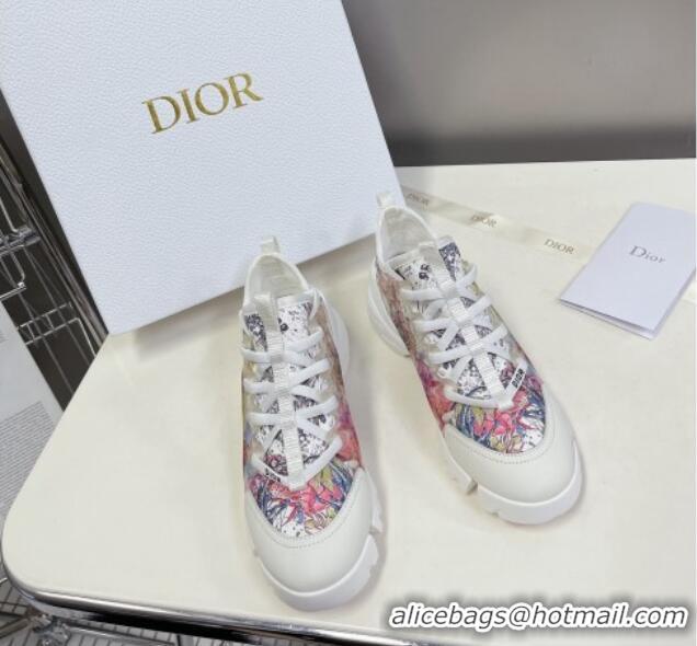 Purchase Dior D-Connect Sneakers in Flora Print Technical Fabric Multicolor 0329015