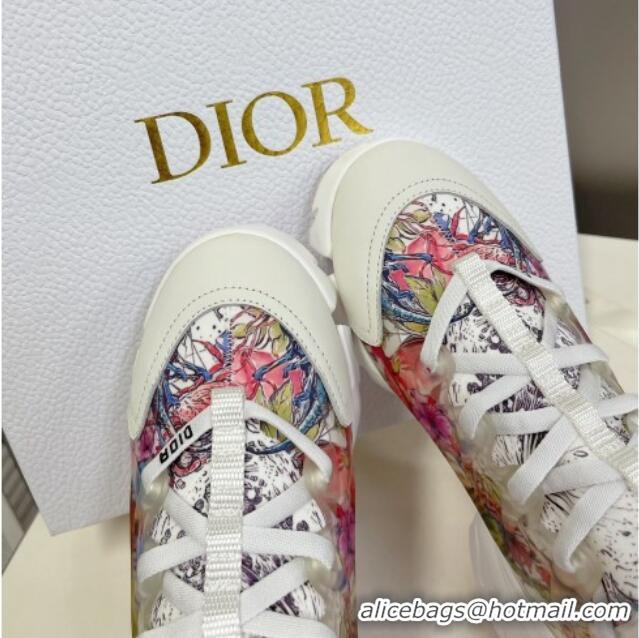 Purchase Dior D-Connect Sneakers in Flora Print Technical Fabric Multicolor 0329015