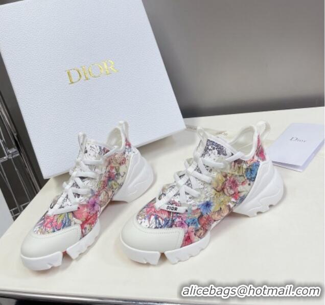 Purchase Dior D-Connect Sneakers in Flora Print Technical Fabric Multicolor 0329015