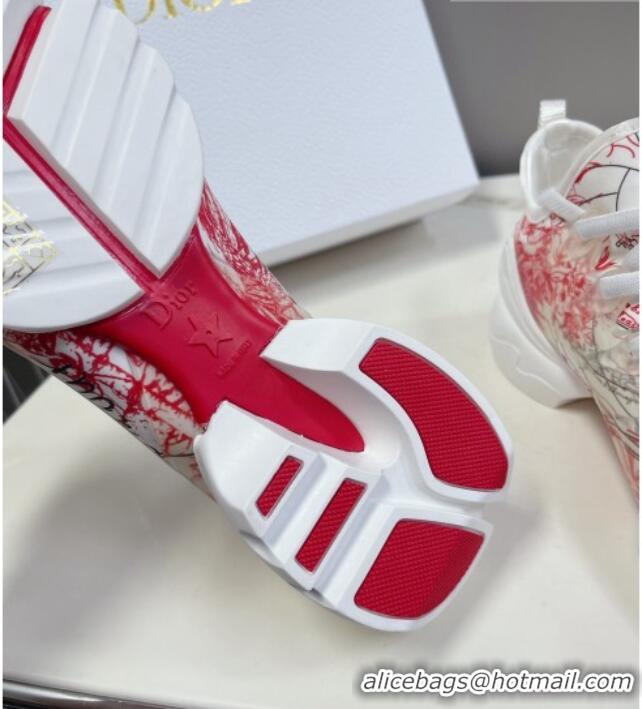 Good Looking Dior Dioramour D-Connect Sneakers in Technical Fabric White/Red 0329018