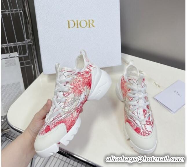 Good Looking Dior Dioramour D-Connect Sneakers in Technical Fabric White/Red 0329018