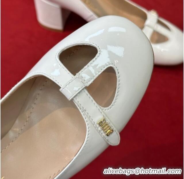 Hot Style Dior Aime Ballerina Pumps 3cm in White Patent Calfskin 0329020