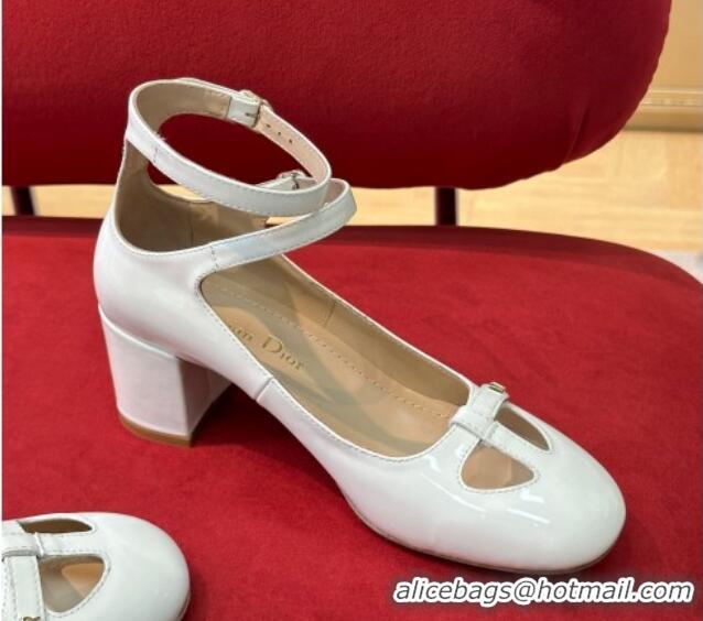 Hot Style Dior Aime Ballerina Pumps 3cm in White Patent Calfskin 0329020