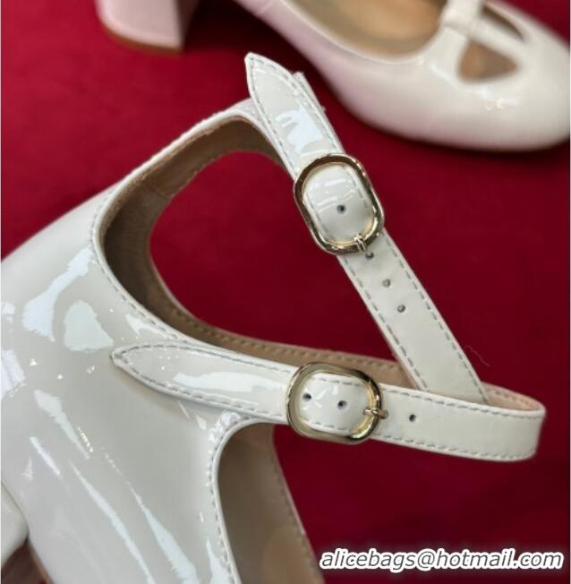 Hot Style Dior Aime Ballerina Pumps 3cm in White Patent Calfskin 0329020