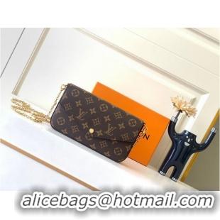 Top Grade Louis Vuitton Monogram Canvas Felicie Chain Wallet M61276 Red