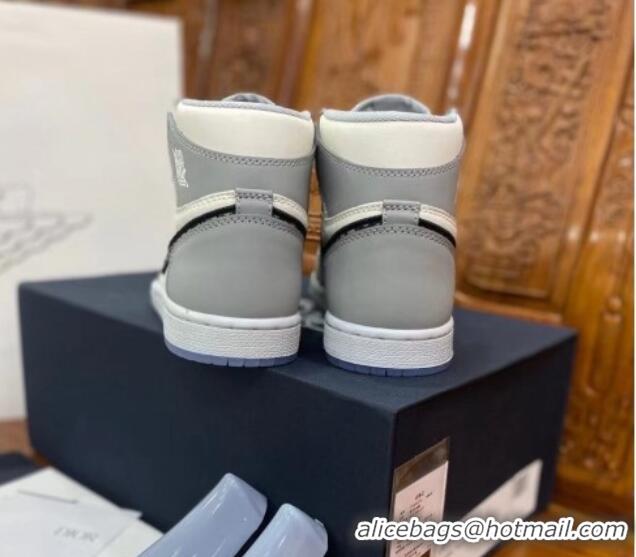 Trendy Design Dior x Nike Air Jordan 1 AJ1 High Top Sneakers Grey/White 0425072