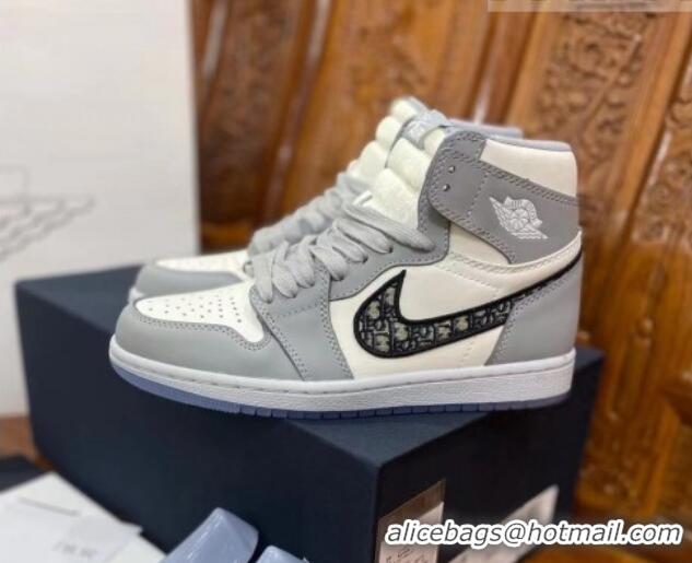 Trendy Design Dior x Nike Air Jordan 1 AJ1 High Top Sneakers Grey/White 0425072