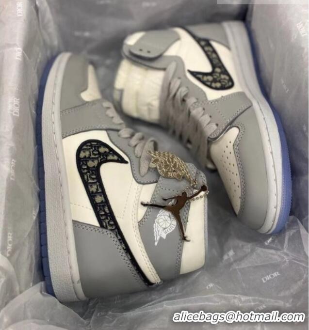 Trendy Design Dior x Nike Air Jordan 1 AJ1 High Top Sneakers Grey/White 0425072