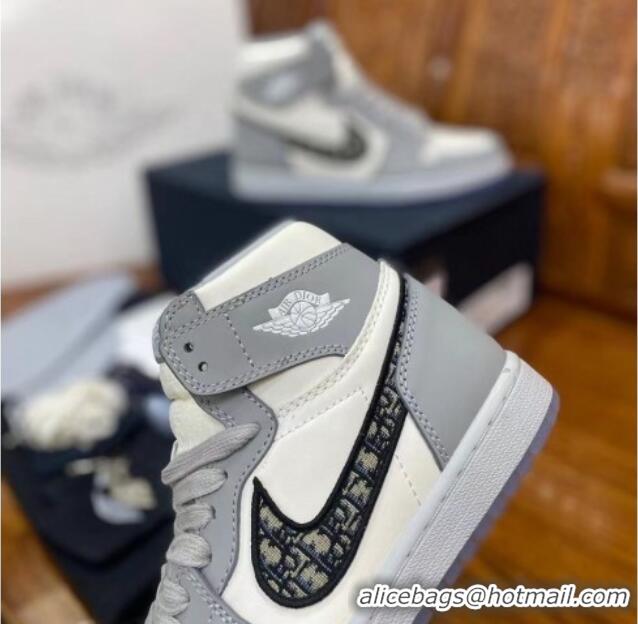 Trendy Design Dior x Nike Air Jordan 1 AJ1 High Top Sneakers Grey/White 0425072