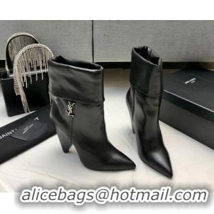 Good Looking Saint Laurent Nike Ankle Boots in Smooth Leather and Monogram 8.5cm Black 101162