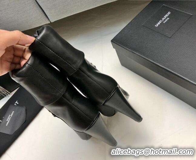 Good Looking Saint Laurent Nike Ankle Boots in Smooth Leather and Monogram 8.5cm Black 101162