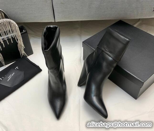 Good Looking Saint Laurent Nike Ankle Boots in Smooth Leather and Monogram 8.5cm Black 101162