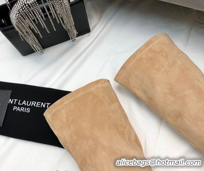 Hot Style Saint Laurent Suede Over-Knee High Platform Boots 9.5cm Camel 2101167