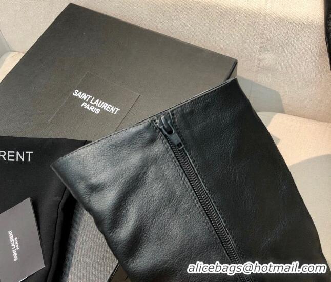 Luxury Saint Laurent Calf Leather High Boots 11.5cm Black 101170