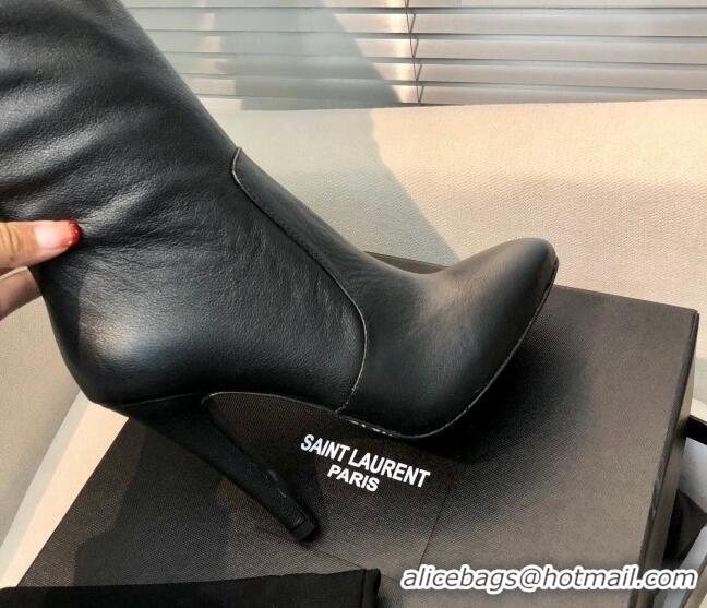 Luxury Saint Laurent Calf Leather High Boots 11.5cm Black 101170