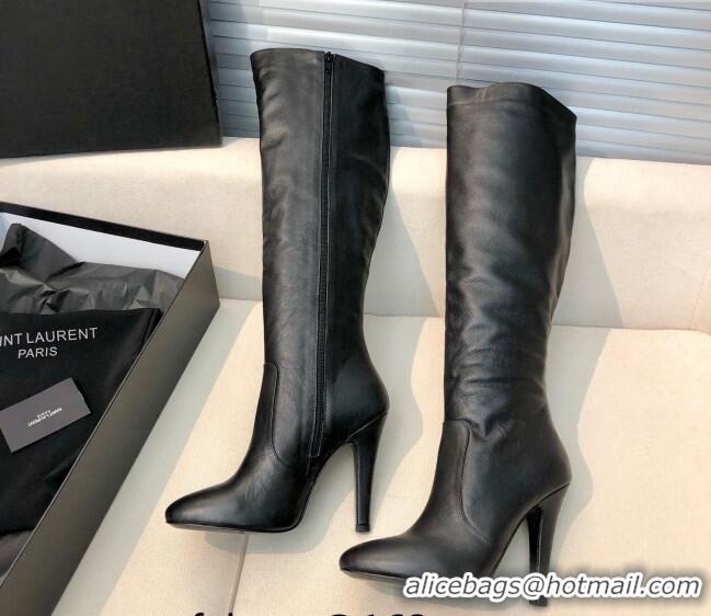 Luxury Saint Laurent Calf Leather High Boots 11.5cm Black 101170