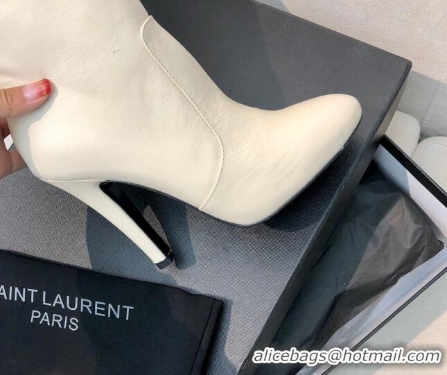 Charming Saint Laurent Calf Leather High Boots 11.5cm White 101171