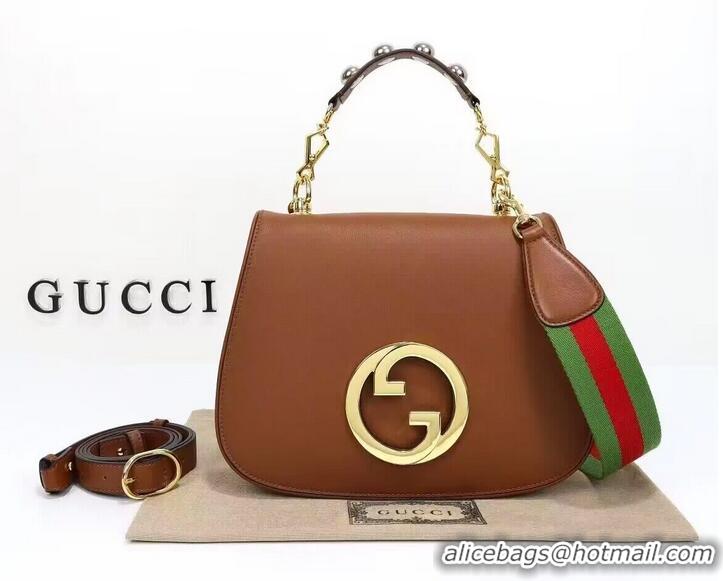 Unique Grade Gucci Blondie Top Handle Bag 699277 Brown