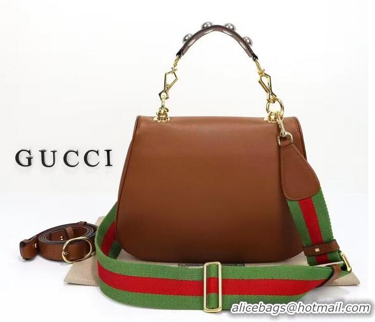 Unique Grade Gucci Blondie Top Handle Bag 699277 Brown