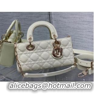 Buy Fashionable Dior SMALL LADY D-JOY BAG Patent Cannage Calfskin M0613OW white