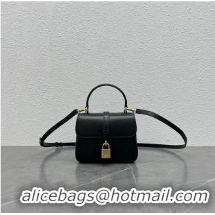 Grade Quality Celine TEEN BESACE TRIOMPHE IN SHINY CALFSKIN 100343 black