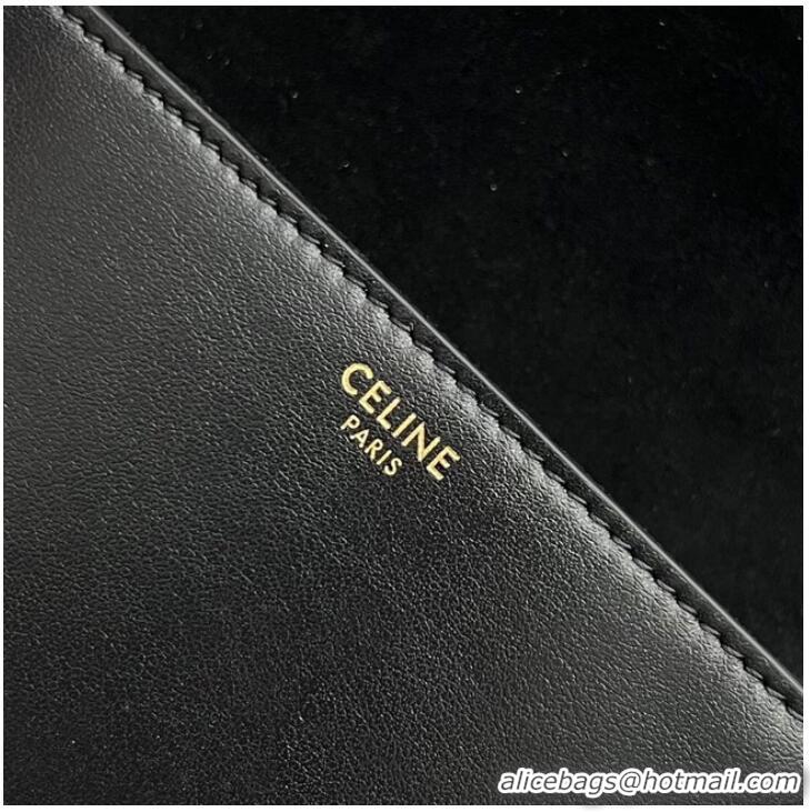 Grade Quality Celine TEEN BESACE TRIOMPHE IN SHINY CALFSKIN 100343 black