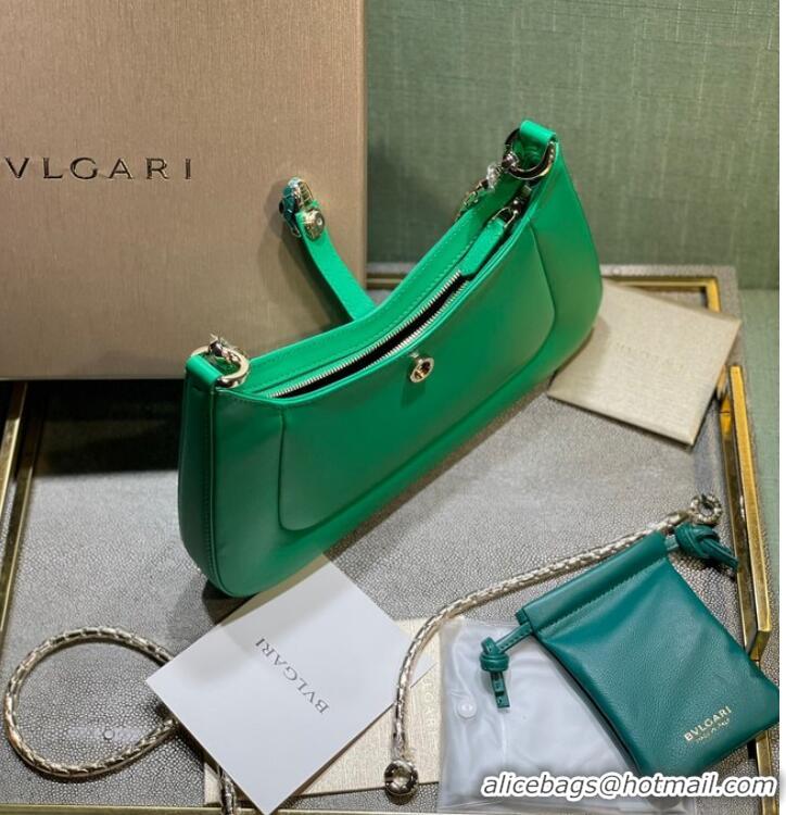 Famous Brand Bvlgari Serpenti Forever leather crossbody bag B282935 green