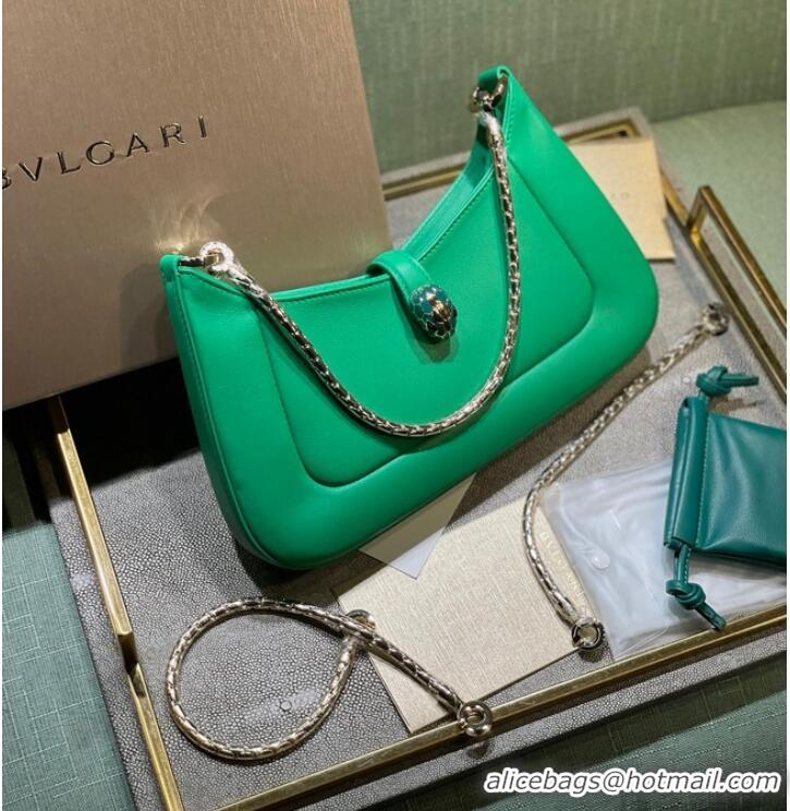 Famous Brand Bvlgari Serpenti Forever leather crossbody bag B282935 green