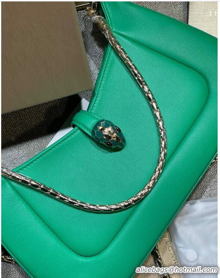 Famous Brand Bvlgari Serpenti Forever leather crossbody bag B282935 green