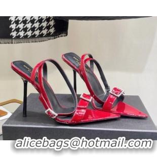 Most Popular Saint Laurent Claude Pumps in Patent Leather 11.5cm Heel Red 1114058