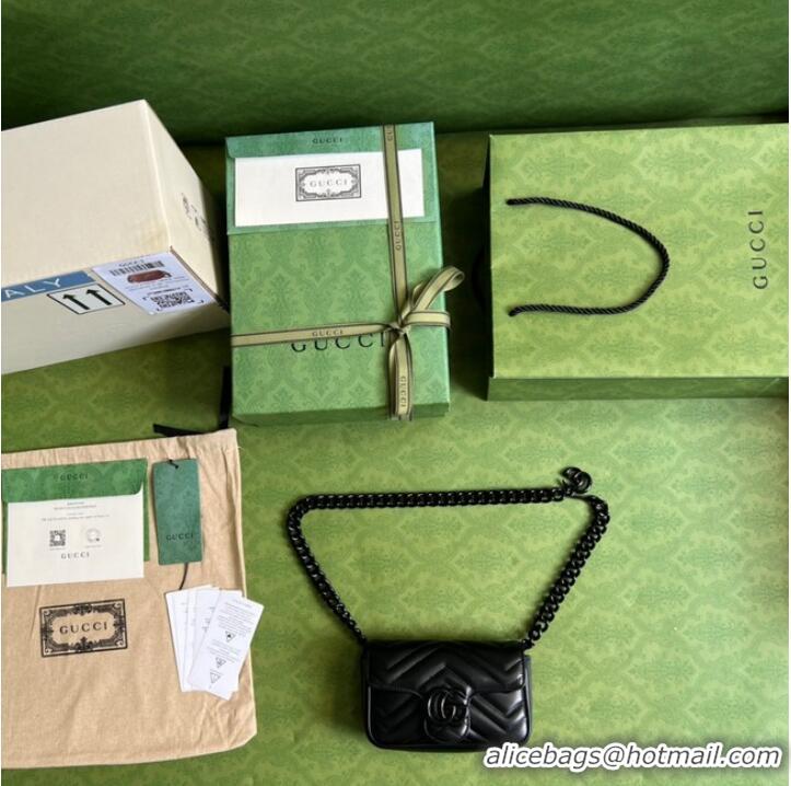 Super Quality Gucci GG Marmont belt bag 699757 black