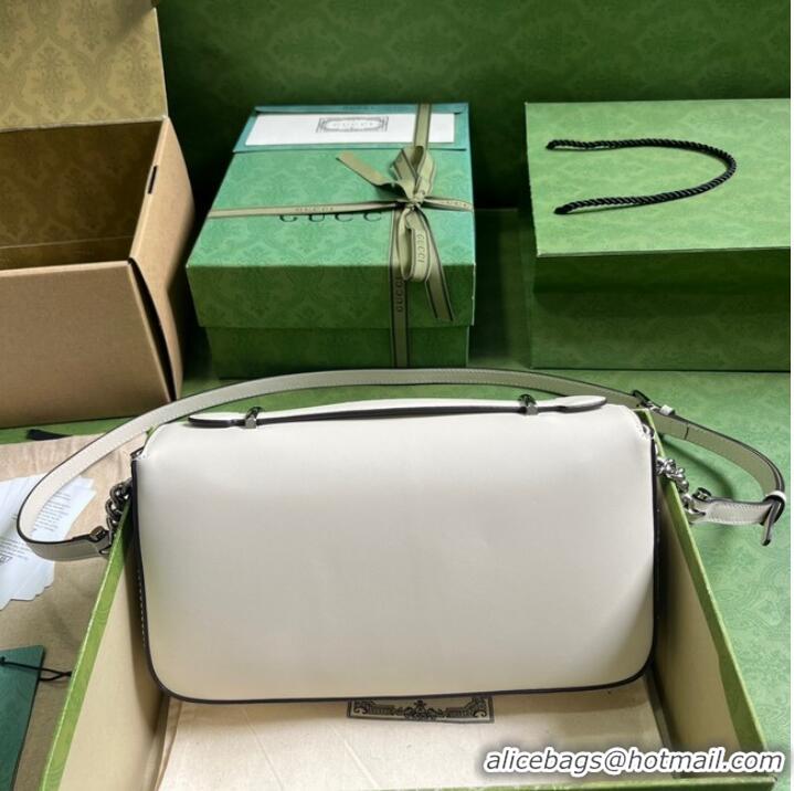 Top Grade Gucci PETITE GG SMALL SHOULDER BAG 739721 white