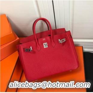 Best Price Hermes original Toge Leather HB35O red&silver Metal