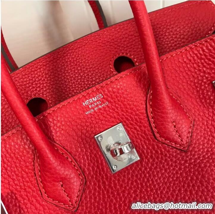 Best Price Hermes original Toge Leather HB35O red&silver Metal