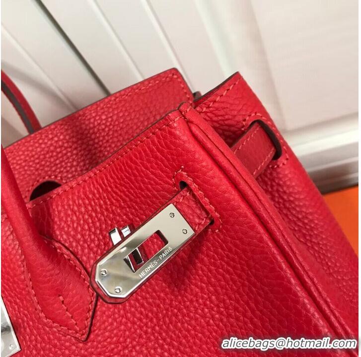 Best Price Hermes original Toge Leather HB35O red&silver Metal