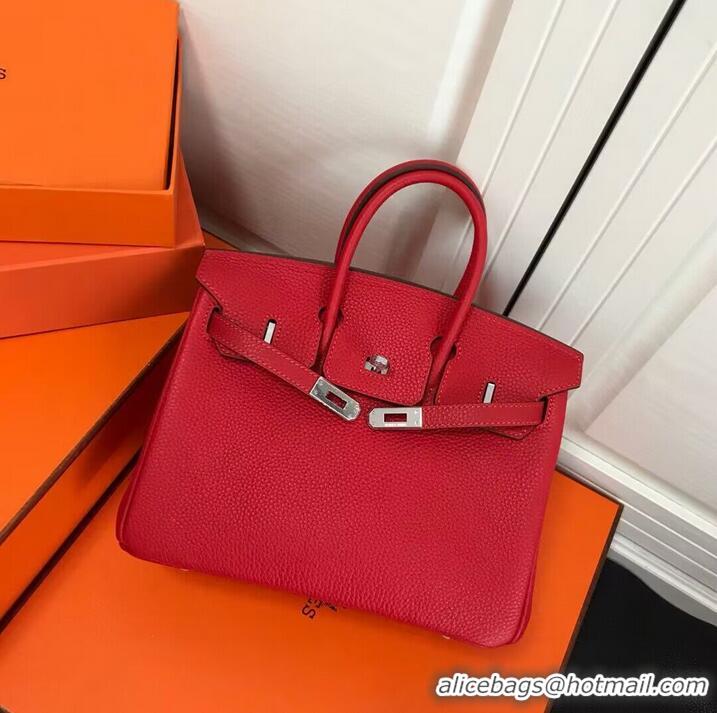 Best Price Hermes original Toge Leather HB35O red&silver Metal