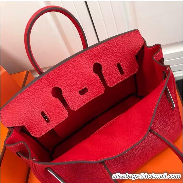 Best Price Hermes original Toge Leather HB35O red&silver Metal