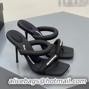 Promotional Alexander Wang Julie Padded Nylon High Heel Slide Sandals AW0209 Black 2023