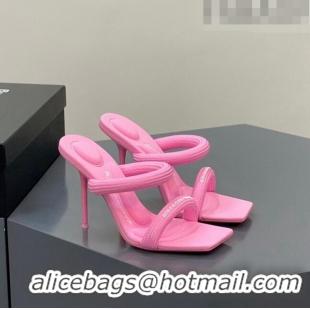 ​Low Cost Alexander Wang Julie Padded Nylon High Heel Slide Sandals AW0209 Light Pink 2023