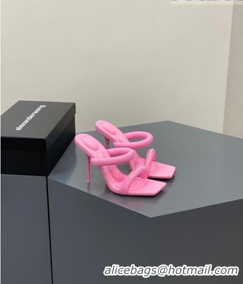 ​Low Cost Alexander Wang Julie Padded Nylon High Heel Slide Sandals AW0209 Light Pink 2023