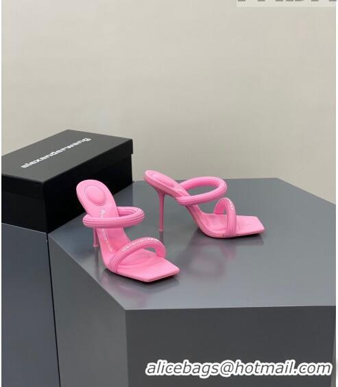 ​Low Cost Alexander Wang Julie Padded Nylon High Heel Slide Sandals AW0209 Light Pink 2023