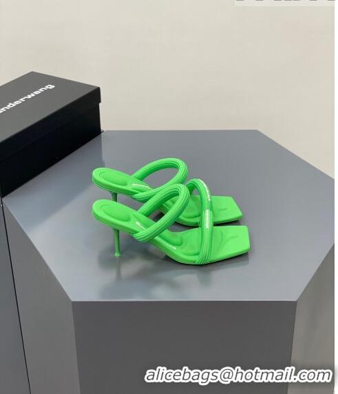 ​Most Popular Alexander Wang Julie Padded Nylon High Heel Slide Sandals AW0209 Green 2023