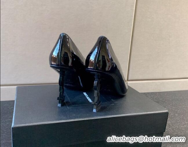 Purchase Saint Laurent Patent Leather YSL High Heel Pumps 8.5cm All Black 122854