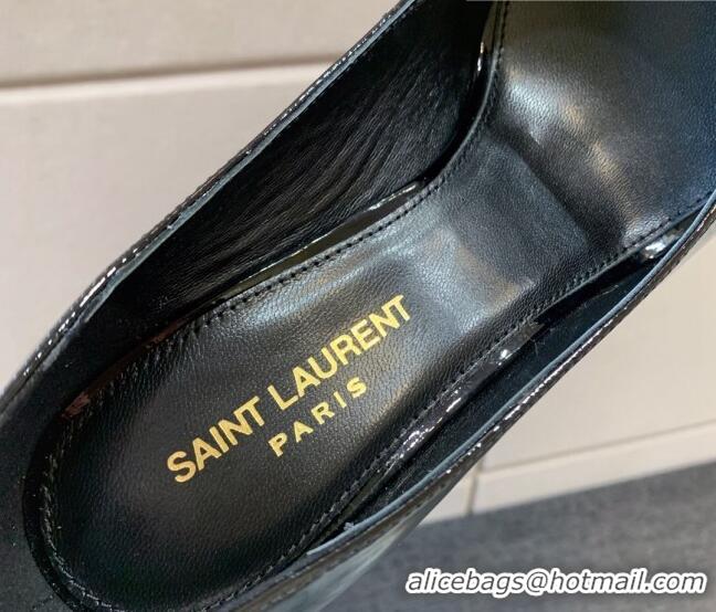 Purchase Saint Laurent Patent Leather YSL High Heel Pumps 8.5cm All Black 122854