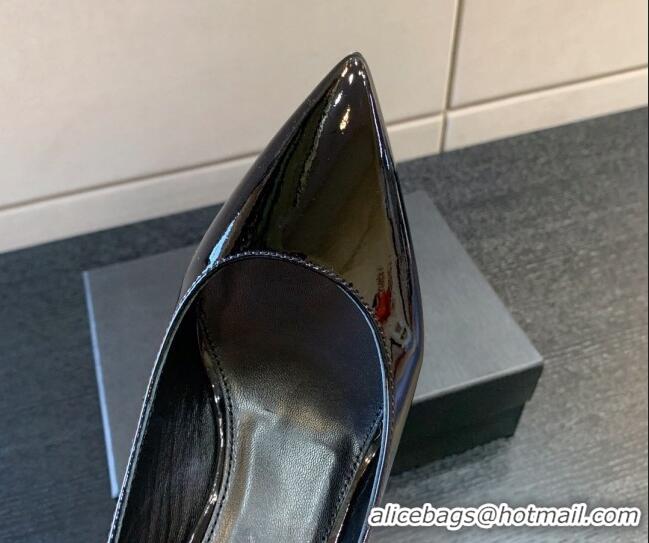 Purchase Saint Laurent Patent Leather YSL High Heel Pumps 8.5cm All Black 122854